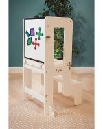 Family Nation Montessori toranj 3u1 White – magnetna tabla + sto i stolica - Image 7